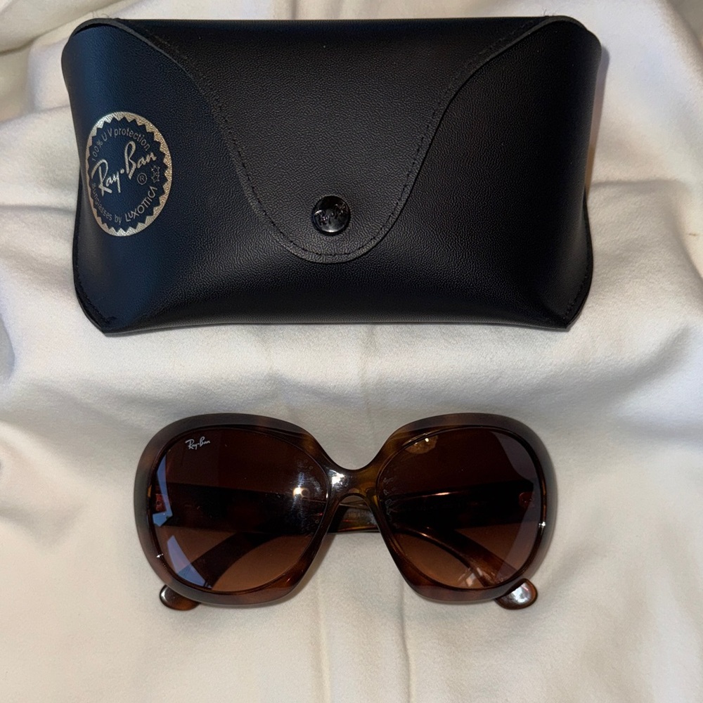 Ray-Ban Women's Jackie Ohh II Brown Gradient Oversized Sunglasses with Case